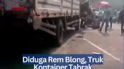 Diduga Rem Blong, Truk Kontainer Tabrak Sejumlah Kendaraan di Bekasi