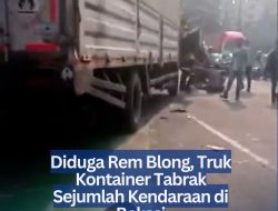 Diduga Rem Blong, Truk Kontainer Tabrak Sejumlah Kendaraan di Bekasi
