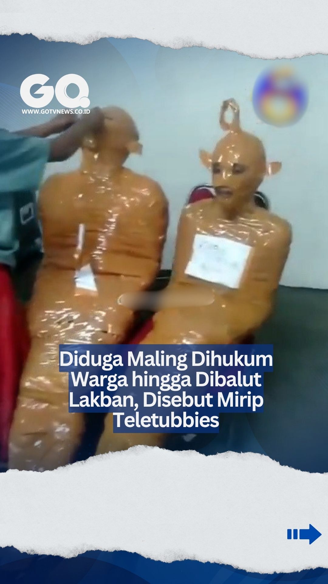 Diduga Maling Dihukum Warga hingga Dibalut Lakban, Disebut Mirip Teletubbies.