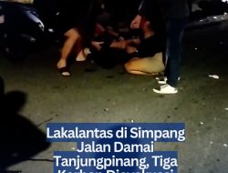 Lakalantas di Simpang Jalan Damai Tanjungpinang, Tiga Korban Dievakuasi