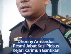 Dhonny Armandos Resmi Jabat Kasi Pidsus Kejari Karimun Gantikan Dedi Janurto