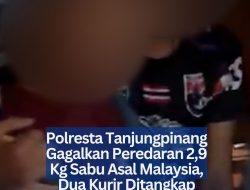 Polresta Tanjungpinang Gagalkan Peredaran 2,9 Kg Sabu Asal Malaysia, Dua Kurir Ditangkap
