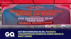 HUT Bhayangkara ke-80, Polresta Tanjungpinang Resmikan Sumur Bersih di Bukit Cermin