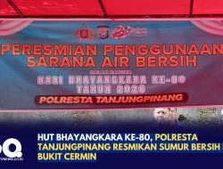 HUT Bhayangkara ke-80, Polresta Tanjungpinang Resmikan Sumur Bersih di Bukit Cermin