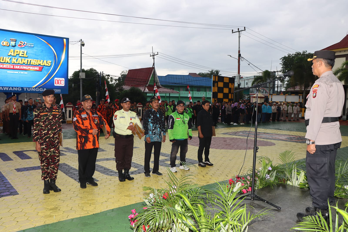 Polresta Tanjungpinang Gelar Apel Sabuk Kamtibmas Perkuat Sinegri Jaga Keamanan.