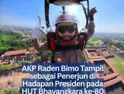 AKP Raden Bimo Tampil sebagai Penerjun di Hadapan Presiden pada HUT Bhayangkara ke-80