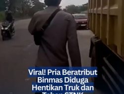 Viral! Pria Beratribut Binmas Diduga Hentikan Truk dan Tahan STNK