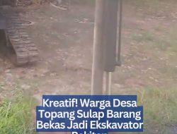 Kreatif! Warga Desa Topang Sulap Barang Bekas Jadi Ekskavator Rakitan