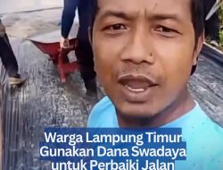 Warga Lampung Timur Gunakan Dana Swadaya untuk Perbaiki Jalan