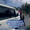 Mahasiswa Unram Cegat Mobil Prabowo, Beri Kertas Berisi Tuntutan
