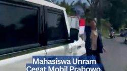 Mahasiswa Unram Cegat Mobil Prabowo, Beri Kertas Berisi Tuntutan