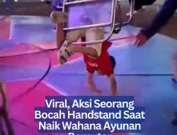 Viral, Aksi Seorang Bocah Handstand Saat Naik Wahana Ayunan Berputar