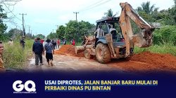 Usai Diprotes, Jalan Banjar Baru Mulai di Perbaiki Dinas PU Bintan