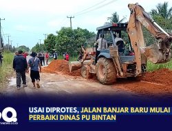 Usai Diprotes, Jalan Banjar Baru Mulai di Perbaiki Dinas PU Bintan