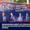 Gerakan Biru Langit, DPC Demokrat Karimun Gelar Aksi Gotong Royong di Pasar Puan Maimun