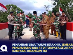 Penantian Lima Tahun Berakhir, Jembatan Penghubung Dua RT di Toapaya Selatan Rampung Dibangun TNI