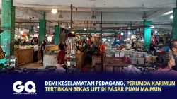 Demi Keselamatan Pedagang, Perumda Karimun Tertibkan Bekas Lift di Pasar Puan Maimun.