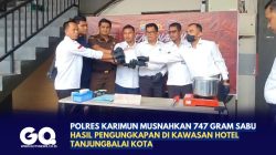Polres Karimun Musnahkan 747 Gram Sabu Hasil Pengungkapan di Kawasan Hotel Tanjungbalai Kota