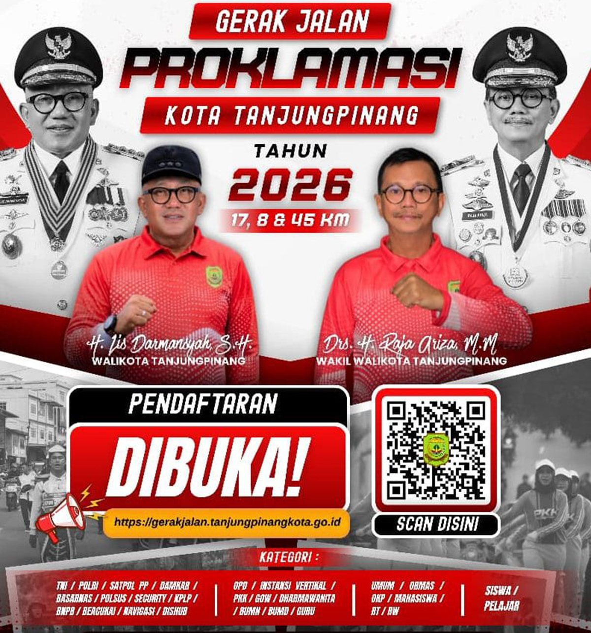 Pemko Tanjungpinang Resmi Buka Pendaftaran Gerak Jalan Proklamasi 2026, Ini Rute dan Ketentuannya.