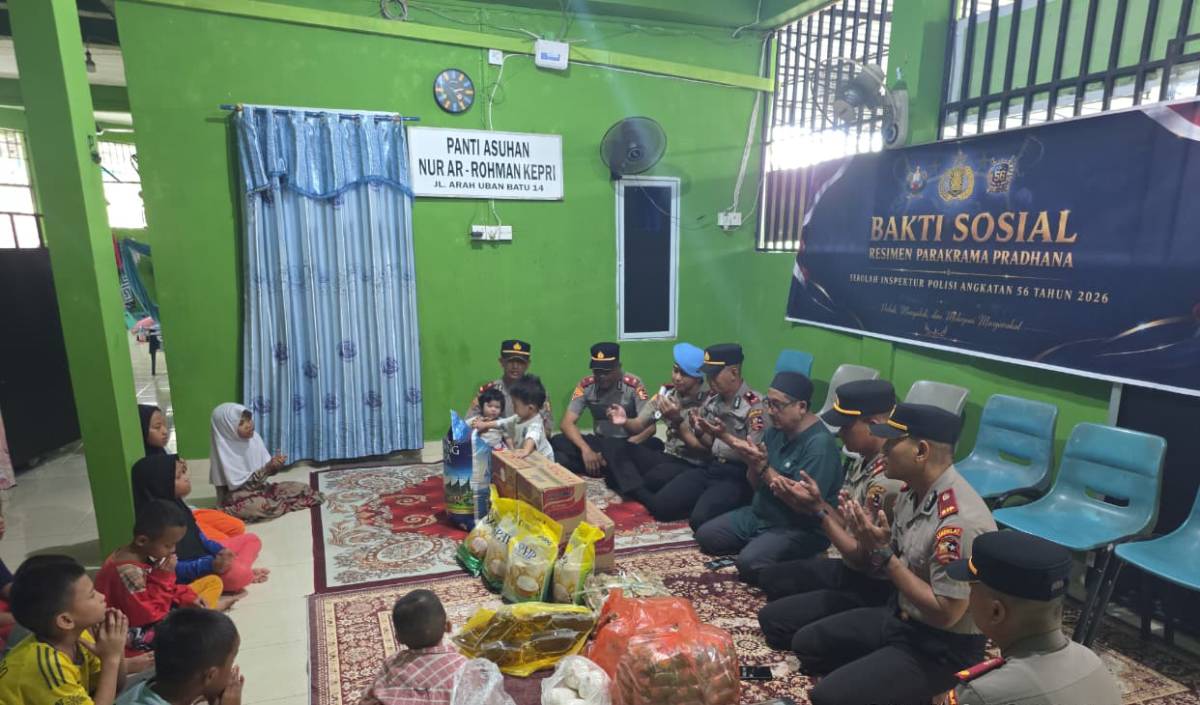 7 Siswa SIP Angkatan ke-56 Polda Kepri Gelar Baksos di Panti Asuhan Nur Ar-Rohman Tanjungpinang.