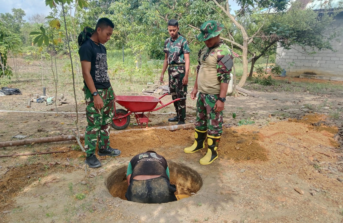 TMMD Ke-129 Kodim 0315/Tanjungpinang Bangun Sumur Bor, Warga Lancang Kuning Segera Nikmati Air Bersih.