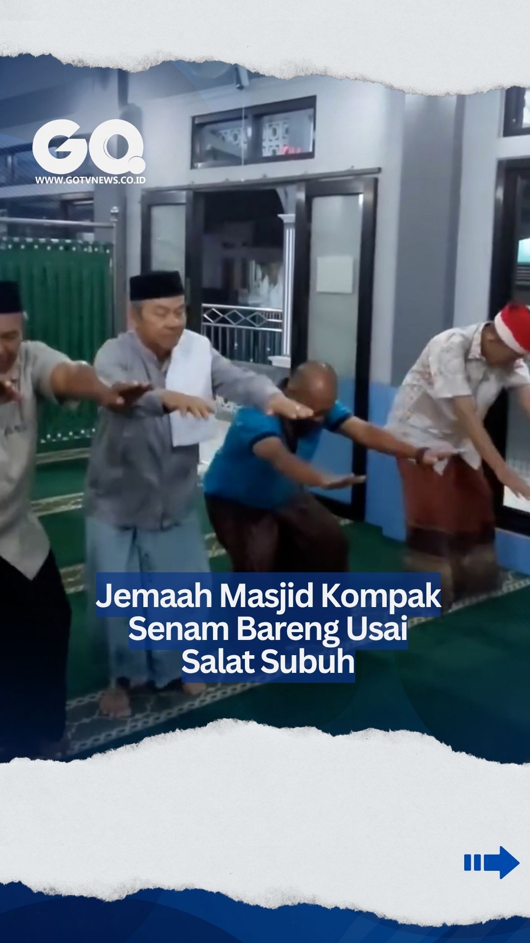 Jemaah Masjid Kompak Senam Bareng Usai Salat Subuh.
