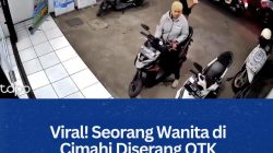 Viral! Seorang Wanita di Cimahi Diserang OTK Bersenjata Tajam, Aksi Terekam CCTV