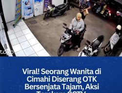 Viral! Seorang Wanita di Cimahi Diserang OTK Bersenjata Tajam, Aksi Terekam CCTV