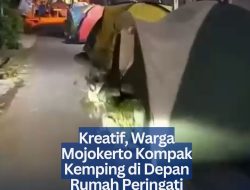 Kreatif, Warga Mojokerto Kompak Kemping di Depan Rumah Peringati Agustusan