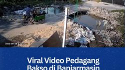Viral Video Pedagang Bakso di Banjarmasin Masuk Lubang Proyek Gorong-gorong‎