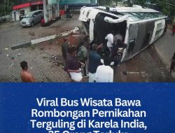‎Viral Bus Wisata Bawa Rombongan Pernikahan Terguling di Karela India, 35 Orang Terluka