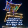 Kreatif, Sambut Kemerdekaan RI Desa Jipang Disulap Jadi Lorong Cahaya Merah Putih