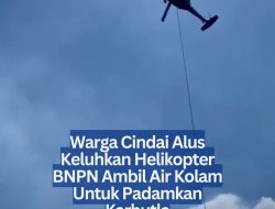 Warga Cindai Alus Keluhkan Helikopter BNPN Ambil Air Kolam Untuk Padamkan Karhutla