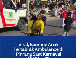 Viral, Seorang Anak Tertabrak Ambulance di Pinrang Saat Karnaval HUT ke-81