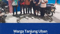 Warga Tanjung Uban Amankan Buaya Usai Tahlilan