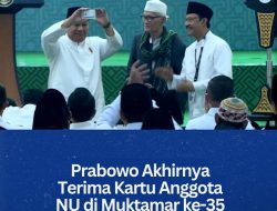 Prabowo Akhirnya Terima Kartu Anggota NU di Muktamar ke-35