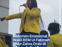 Momen Emosional Wakil BEM UI Fatimah Az-Zahra Orasi di Tengah Aksi Demo