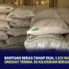 Bantuan Beras Tahap Dua, 1.531 Warga Tanjung Unggat Terima 30 Kilogram Beras