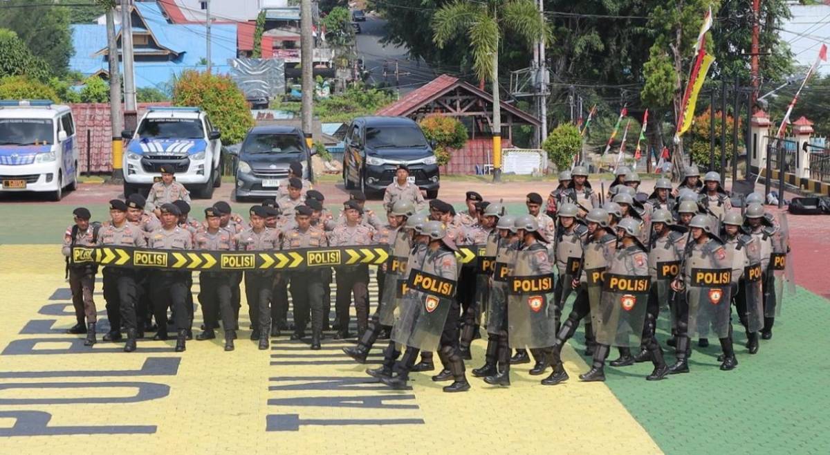 Hadapi Potensi Unjuk Rasa, Polresta Tanjungpinang Gelar Latihan Tingkatkan Kemampuan Dalmas.