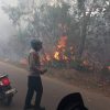 Polske Tanjungpinang Kota Bersama Damkar Berjibaku Padamkan Kebakaran Lahan di Kampung Bugis