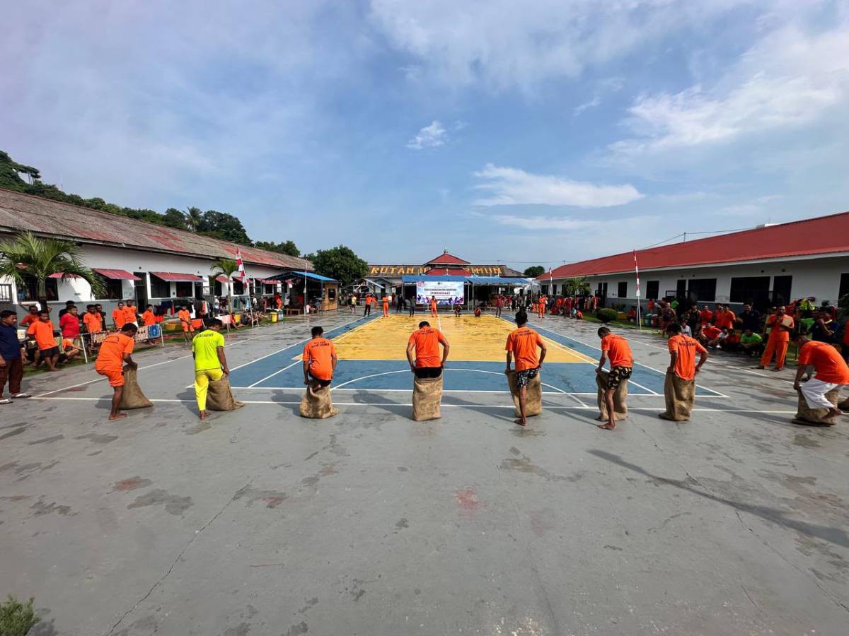 Semarak HUT ke-81 RI, Warga Binaan Rutan Karimun Ikuti Pekan Olahraga dan Seni.