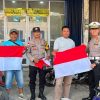 Semarak Kemerdekaan, Satlantas Polres Bintan Bersama Warga Bagikan 200 Bendera Merah Putih