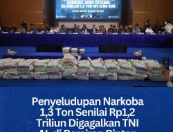 Penyeludupan Narkoba 1,3 Ton Senilai Rp1,2 Triliun Digagalkan TNI AL di Perairan Bintan