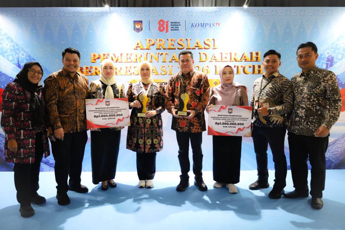 Ajang Pemerintah Daerah Berprestasi dari Kemendagri RI, Bintan Raih 2 Penghargaan Sekaligus.