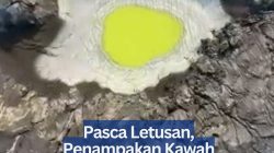 Pasca Letusan, Penampakan Kawah Anak Krakatau Terlihat dari Udara