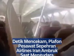 ‎Detik Mencekam, Plafon Pesawat Sepehran Airlines Iran Ambruk Saat Mengudara