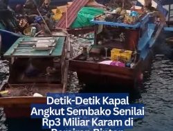Detik-Detik Kapal Angkut Sembako Senilai Rp3 Miliar Karam di Perairan Bintan