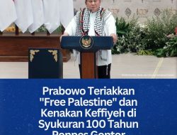 Prabowo Teriakkan “Free Palestine” dan Kenakan Keffiyeh di Syukuran 100 Tahun Ponpes Gontor