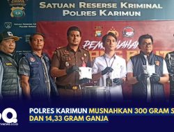 Polres Karimun Musnahkan 300 Gram Sabu dan 14,33 Gram Ganja
