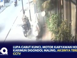 Lupa Cabut Kunci, Motor Karyawan Hotel di Karimun Digondol Maling, Aksinya Terekam CCTV